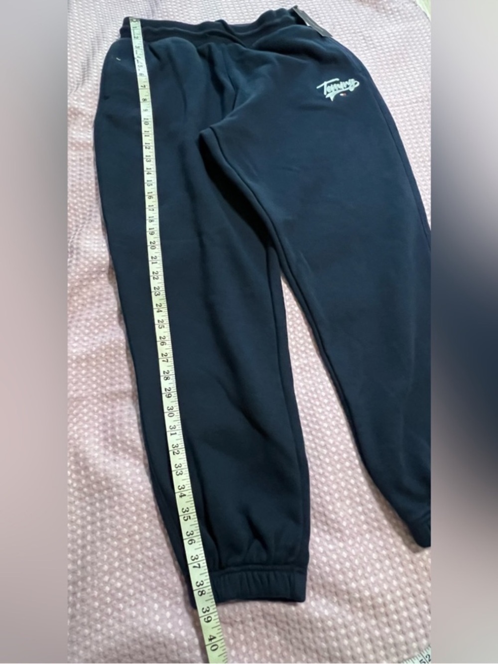 Tommy Hilfiger Navy Blue Track Joggers with Script Logo - Picture 2 of 10